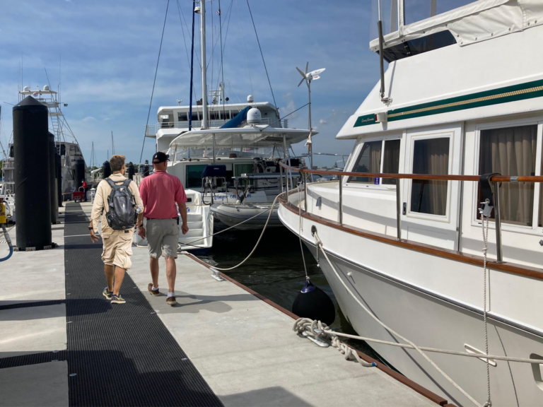 Deltaville Yacht Broker Walking the dock